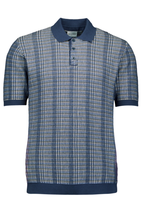 NO-EXCESS blauwe heren polo | Vooraanzicht
