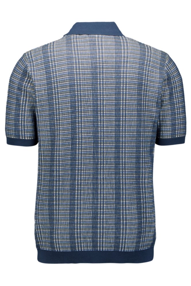 NO-EXCESS blauwe heren polo | Achteraanzicht