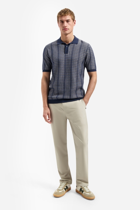 NO-EXCESS blauwe heren polo | Model