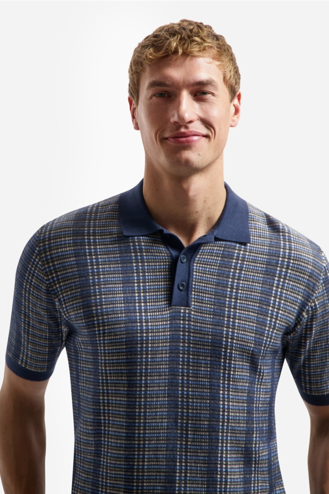 NO-EXCESS blauwe heren polo | Kleurstaal