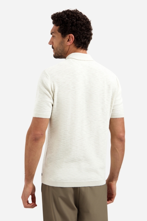 NO-EXCESS beige heren polo | Model achteraanzicht