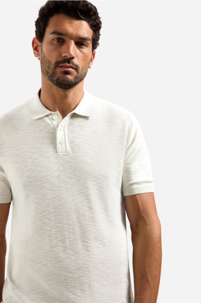 NO-EXCESS beige heren polo | Close up