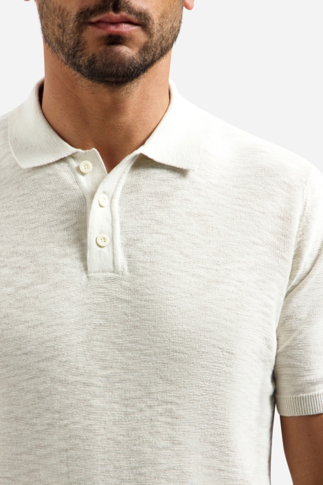 NO-EXCESS beige heren polo | Unique Selling Point