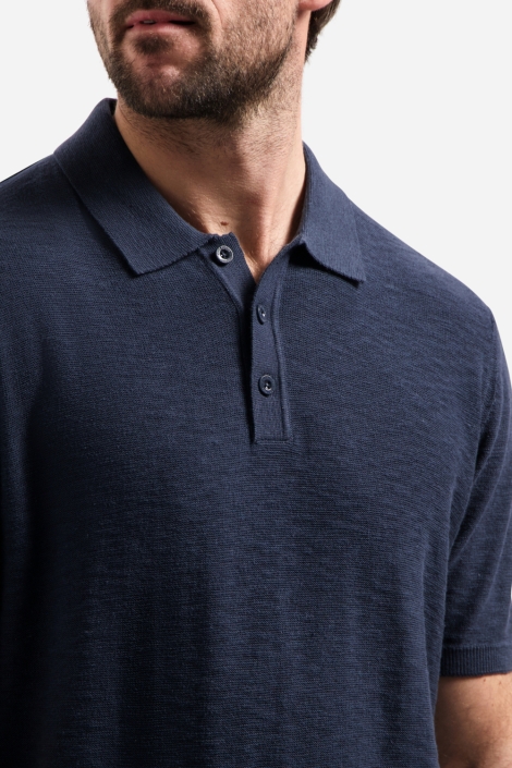 NO-EXCESS blauwe heren polo | Kleurstaal