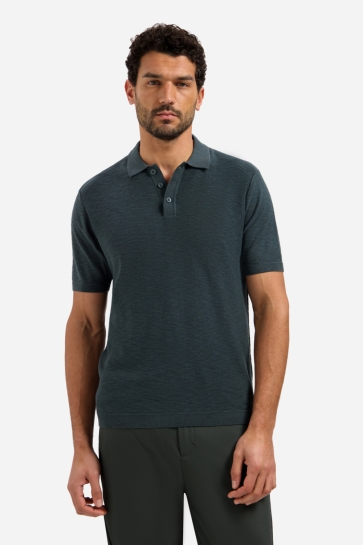 NO-EXCESS Polo GEBREIDE SLUB POLO MET KNOPEN 31240263SN 124 Dark Steel