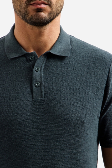 NO-EXCESS groene heren polo | Close up