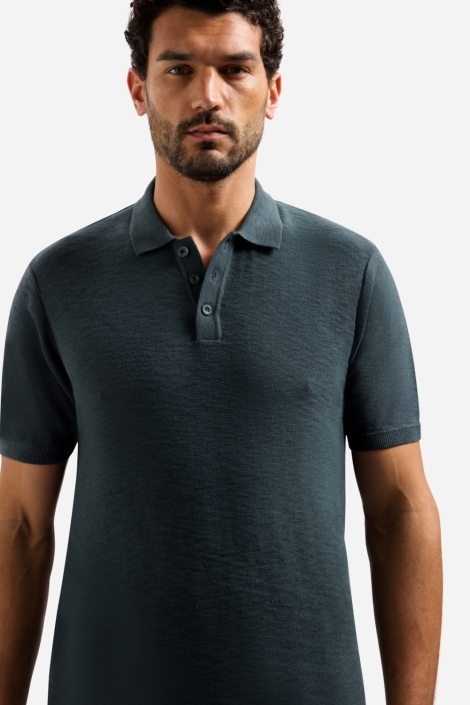 NO-EXCESS groene heren polo | Model vooraanzicht