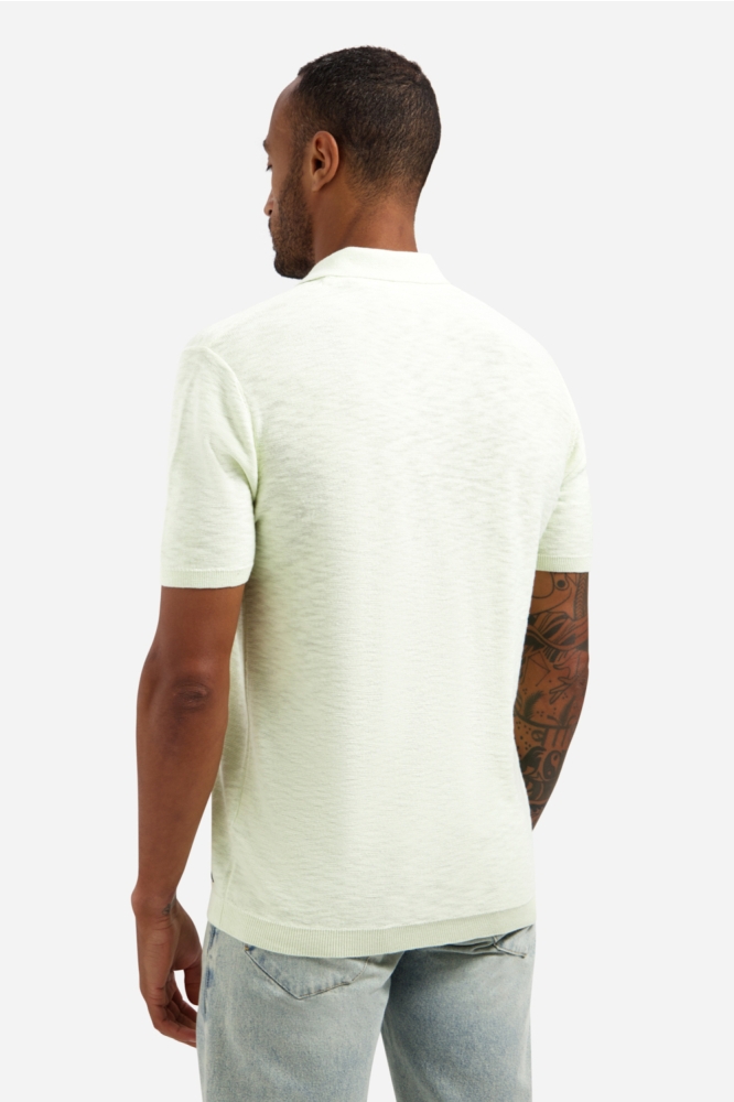 NO-EXCESS groene heren polo | Model achteraanzicht