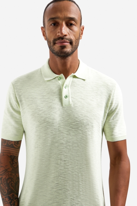 NO-EXCESS groene heren polo | Model vooraanzicht