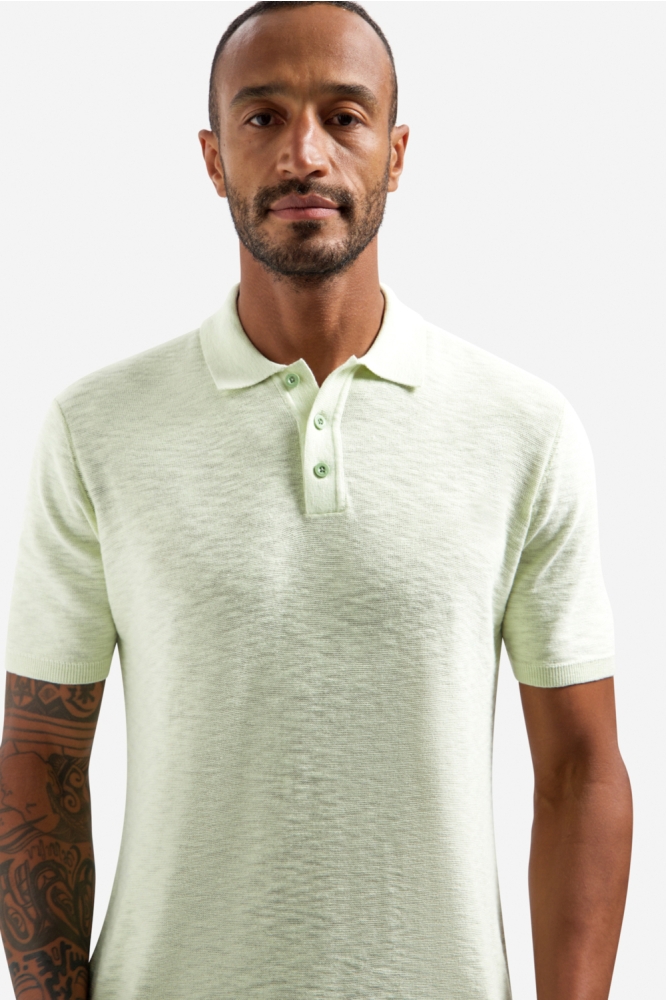 NO-EXCESS groene heren polo | Model vooraanzicht