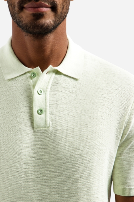 NO-EXCESS groene heren polo | Close up