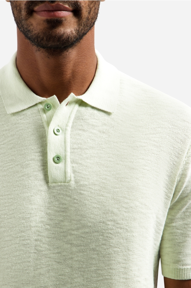 NO-EXCESS groene heren polo | Close up