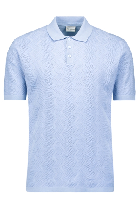NO-EXCESS blauwe heren polo | Vooraanzicht