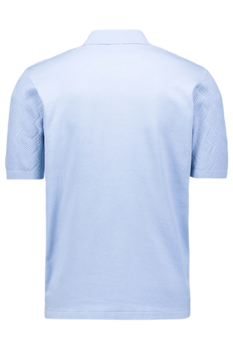 NO-EXCESS blauwe heren polo | Achteraanzicht
