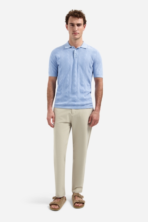 NO-EXCESS blauwe heren polo | Model