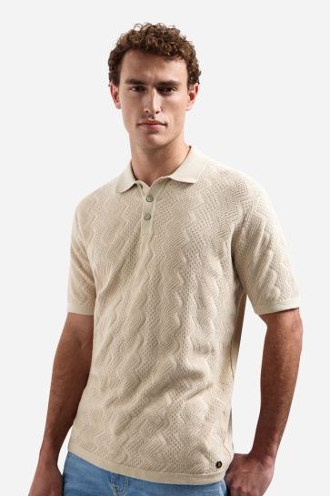 NO-EXCESS Polo Pullover Short Sleeve Polo Relief 31240272 Beige