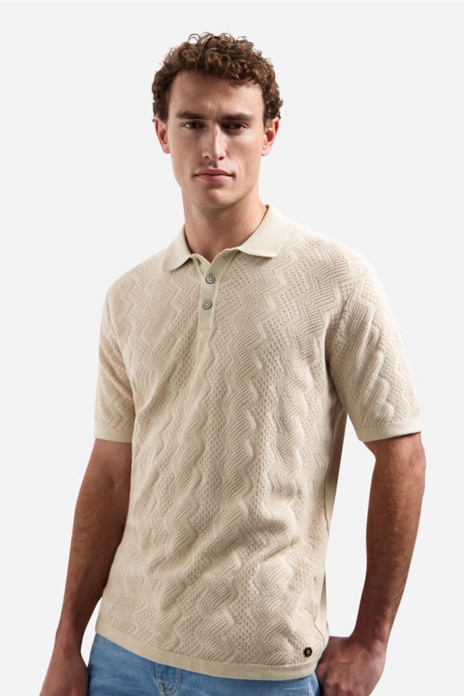 NO-EXCESS beige heren polo | Model