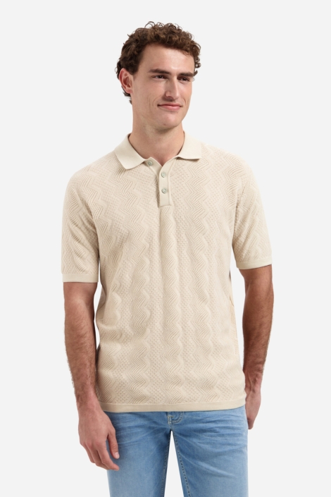 NO-EXCESS beige heren polo | Model