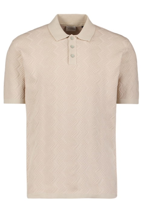 NO-EXCESS beige heren polo | Vooraanzicht