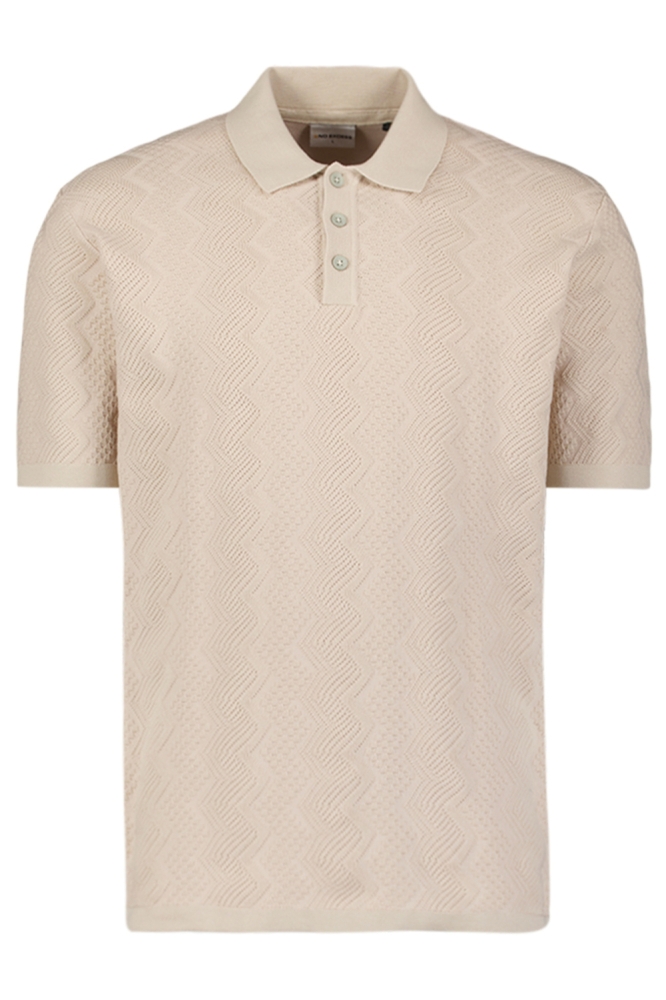 NO-EXCESS beige heren polo | Vooraanzicht