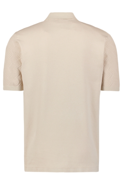 NO-EXCESS beige heren polo | Achteraanzicht