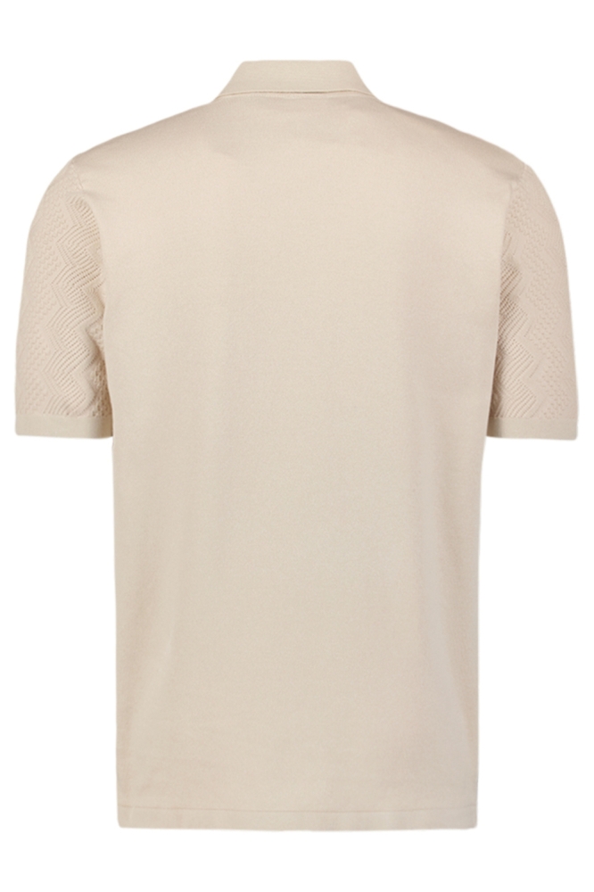 NO-EXCESS beige heren polo | Achteraanzicht