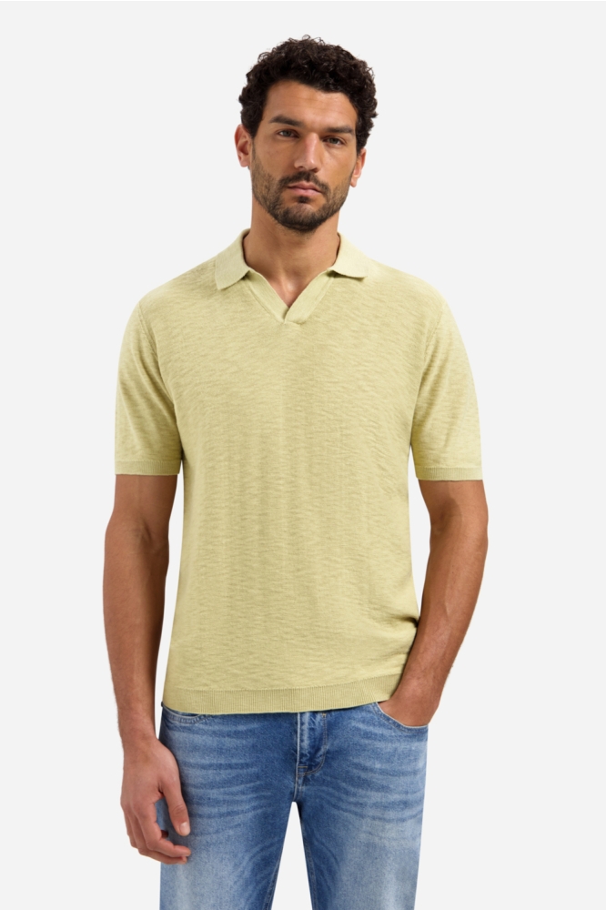 NO-EXCESS gele heren polo | Model vooraanzicht