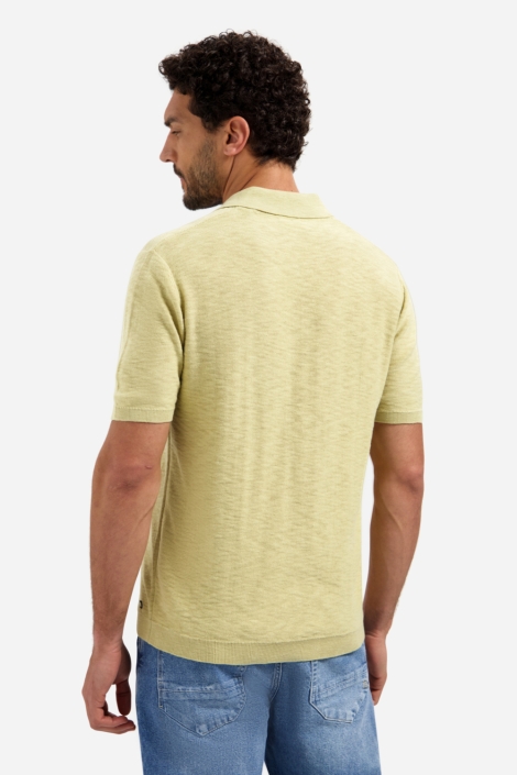 NO-EXCESS gele heren polo | Model achteraanzicht