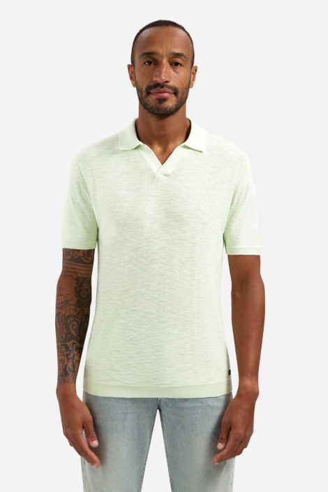 NO-EXCESS groene heren polo | Model vooraanzicht