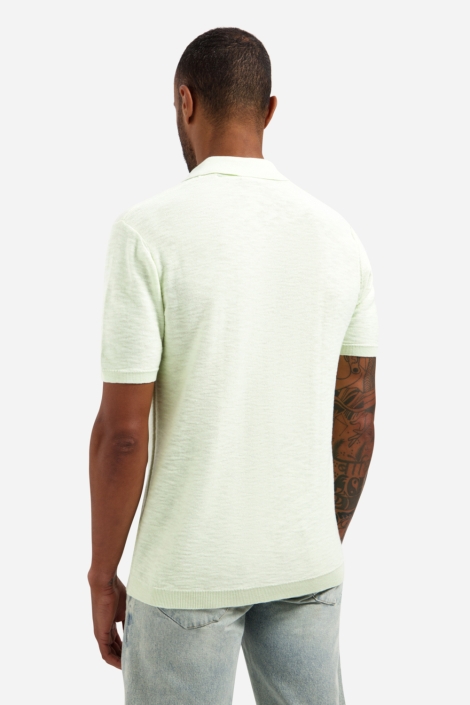 NO-EXCESS groene heren polo | Model achteraanzicht