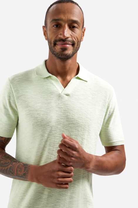 NO-EXCESS groene heren polo | Close up