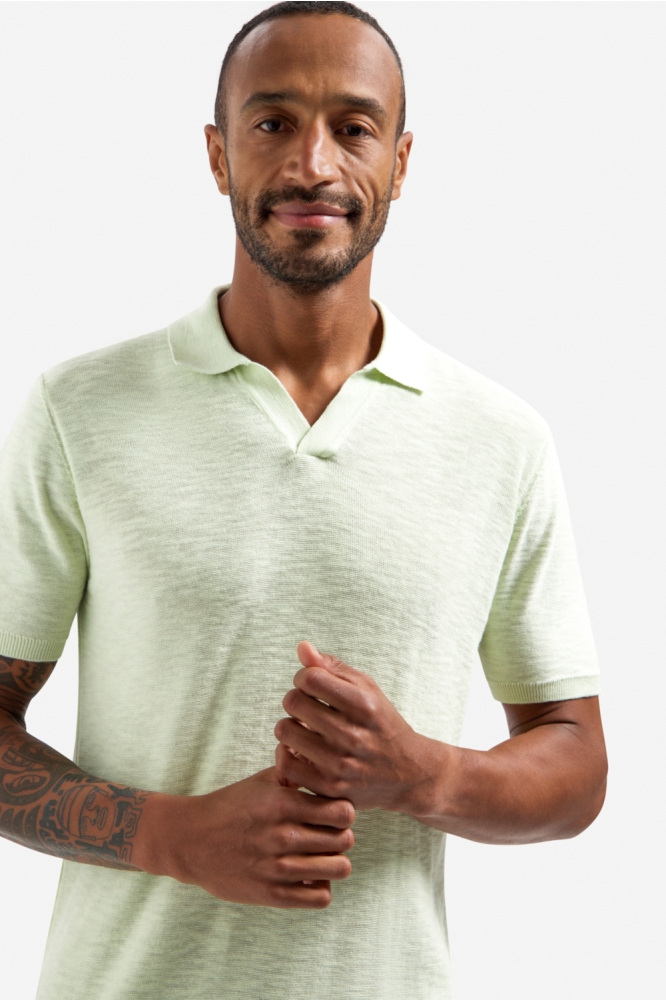 NO-EXCESS groene heren polo | Close up