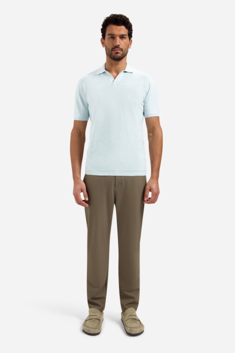 NO-EXCESS blauwe heren polo | Model