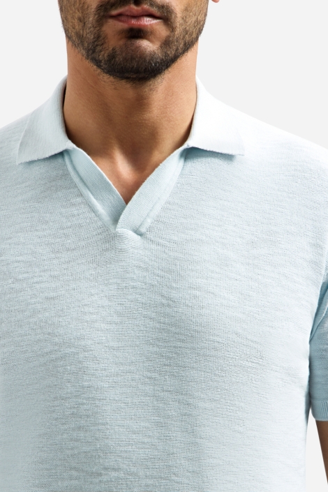 NO-EXCESS blauwe heren polo | Kleurstaal