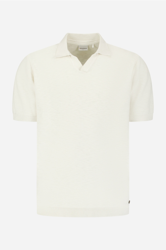 NO-EXCESS ecru heren polo | Vooraanzicht