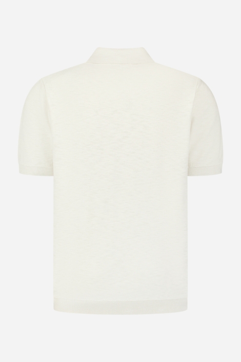 NO-EXCESS ecru heren polo | Achteraanzicht