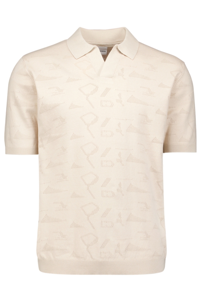 NO-EXCESS beige heren polo | Vooraanzicht