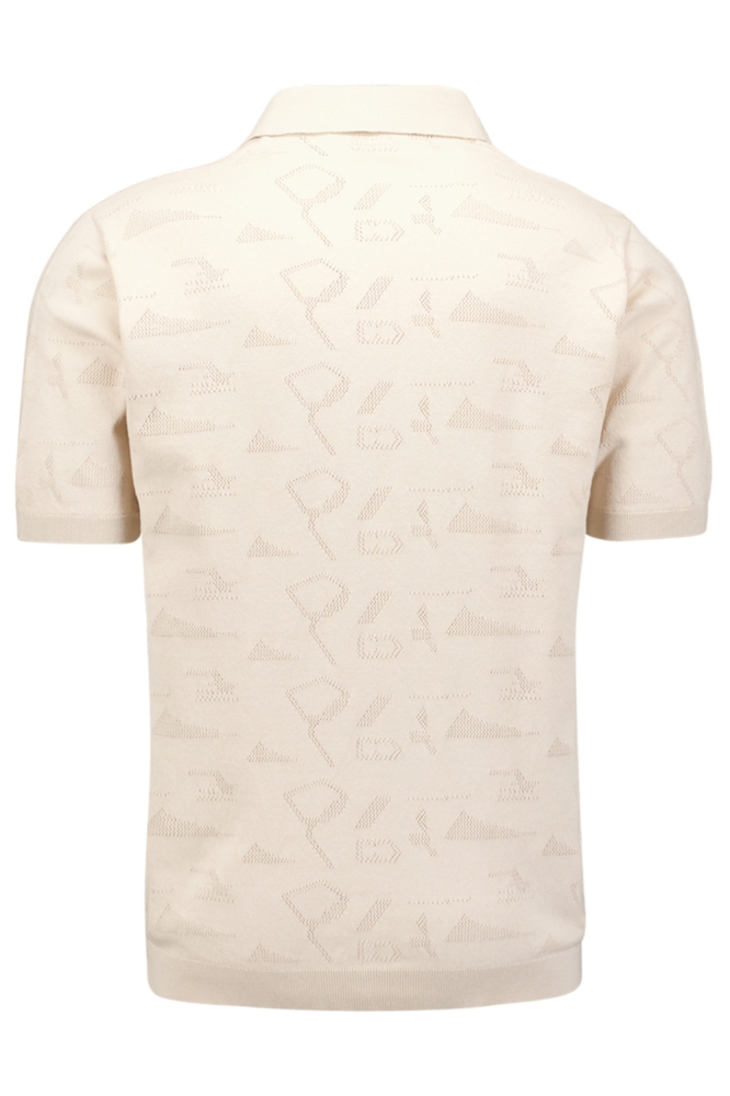 NO-EXCESS beige heren polo | Achteraanzicht