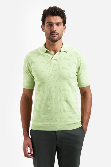 NO-EXCESS Polo GEBREIDE JACQUARD POLO 31240351 050 GREEN