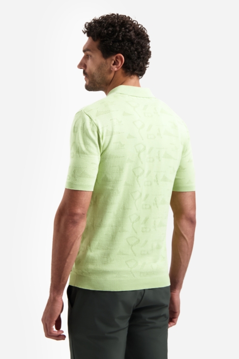 NO-EXCESS groene heren polo | Model achteraanzicht