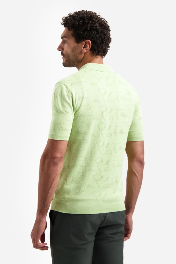 NO-EXCESS groene heren polo | Model achteraanzicht