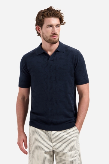 NO-EXCESS Polo GEBREIDE JACQUARD POLO 31240351 078 Night