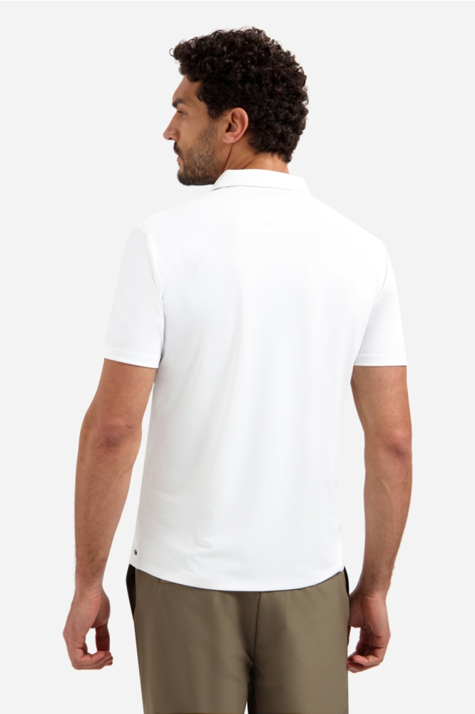 NO-EXCESS witte heren polo | Model achteraanzicht