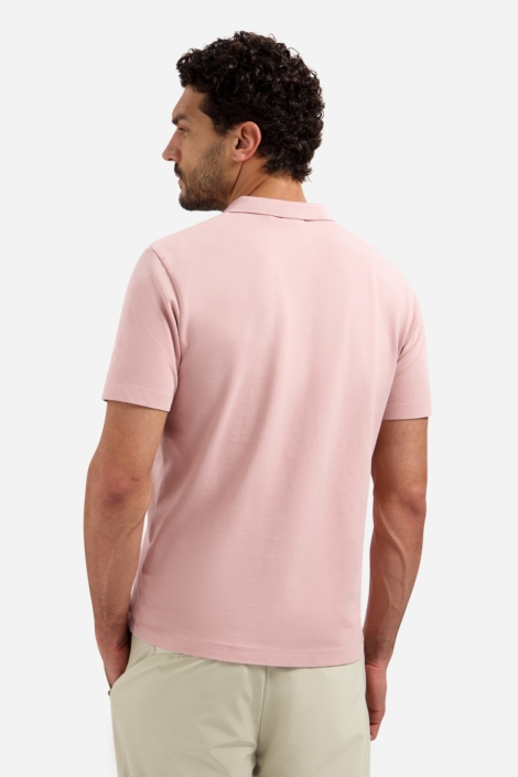 NO-EXCESS roze heren polo | Model achteraanzicht