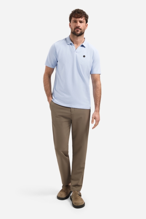 NO-EXCESS blauwe heren polo | Model