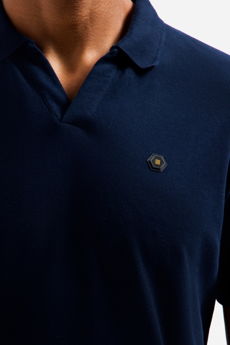 NO-EXCESS blauwe heren polo | Kleurstaal