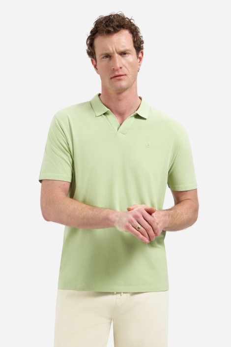 NO-EXCESS groene heren polo | Model vooraanzicht