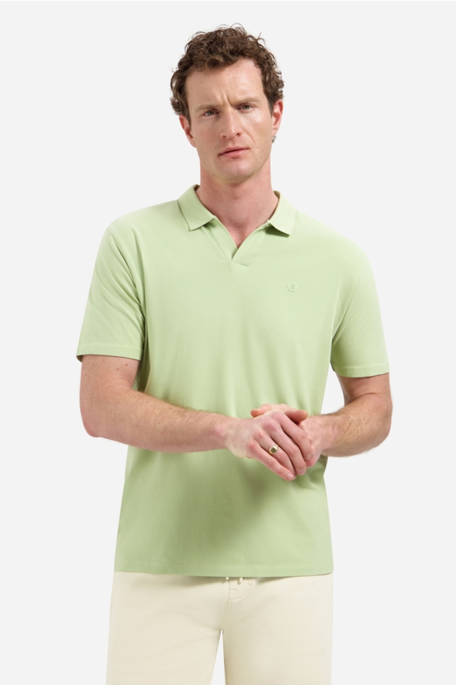 NO-EXCESS groene heren polo | Model vooraanzicht