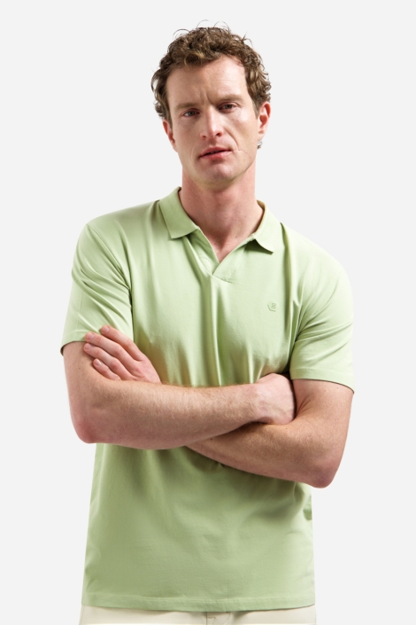 NO-EXCESS groene heren polo | Model vooraanzicht
