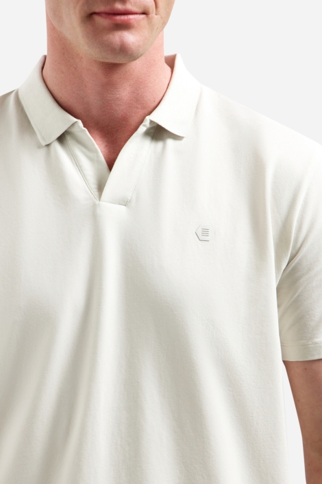 NO-EXCESS beige heren polo | Close up